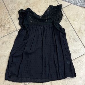 Women sheer black top
